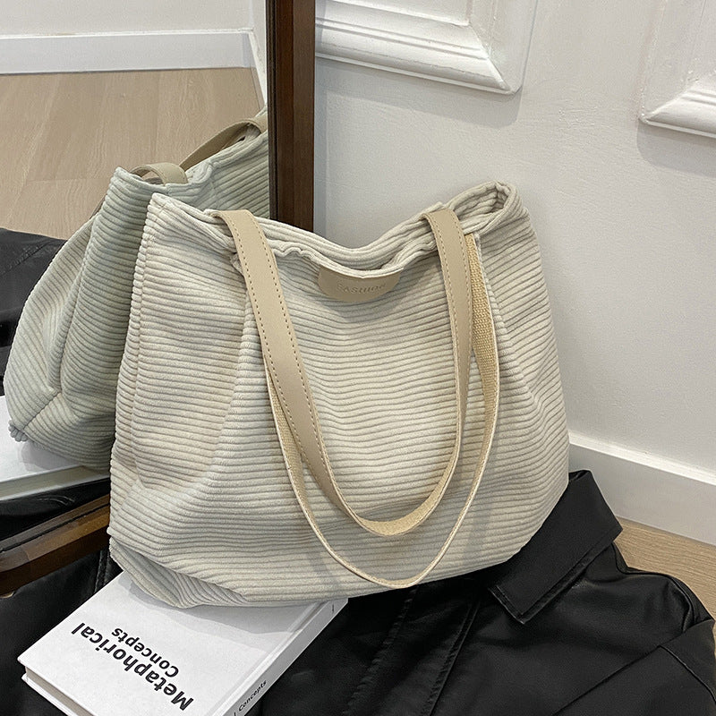Textured Fabric Daily Hobo Handbag