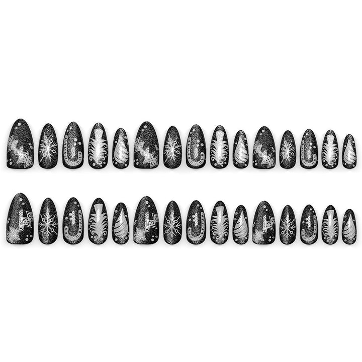 Creative Nail Art in Glamorous Black-White Design Kalsten