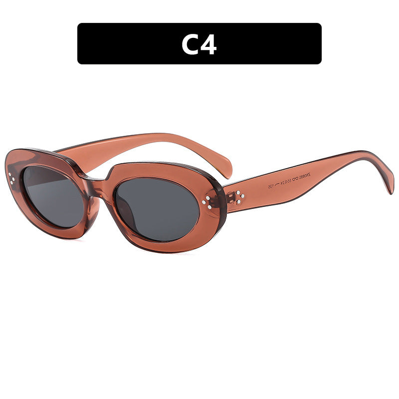 Ladies fashionable sunglasses with unique oval frame and protective lenses Kalsten