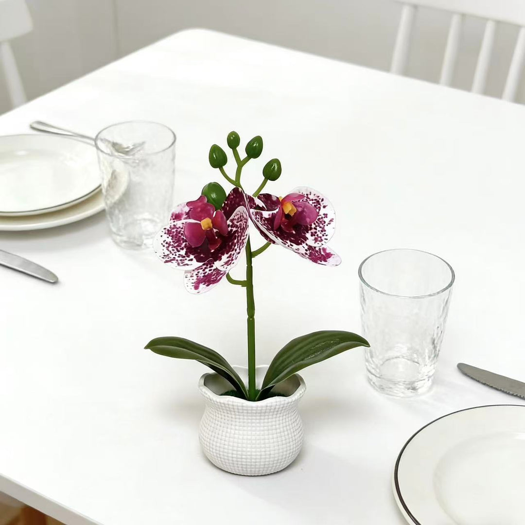 Elegant Artificial Orchid Plant Arrangement for Home Decor Display