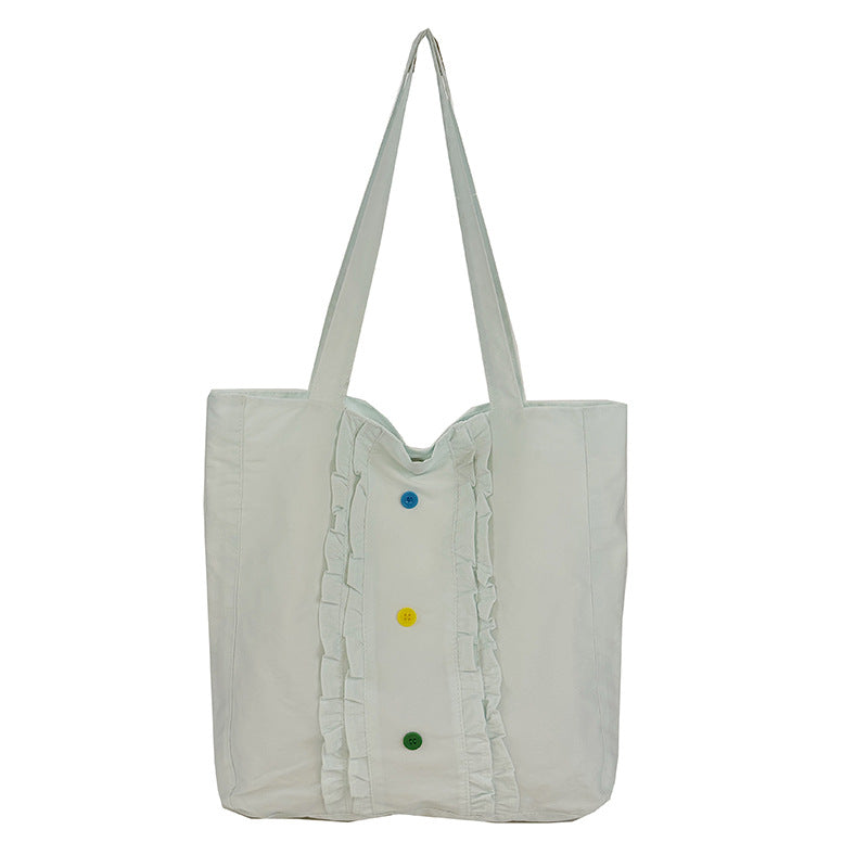 Ruffled Design Lightweight Tote Bag