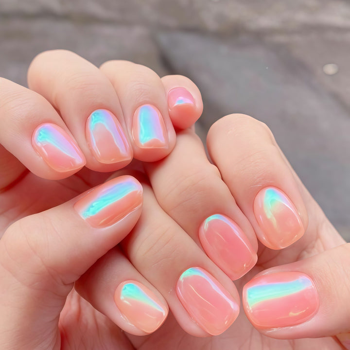 Iridescent Glossy Nail Tips Kalsten