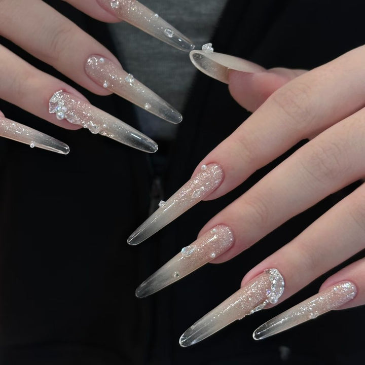 Decorative Glitter Stiletto Press-On Nails