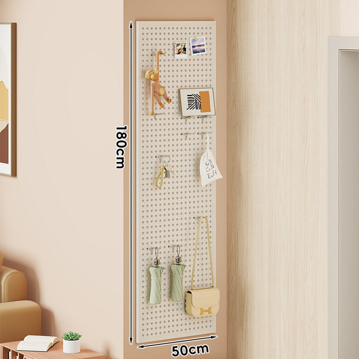 Wall-Mounted Perforated Pegboard Organizer Panel with Modular Hooks