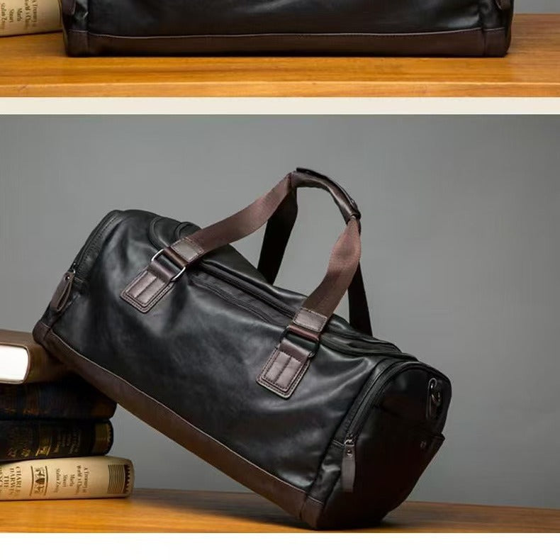 Premium Leather Travel Duffle Bag