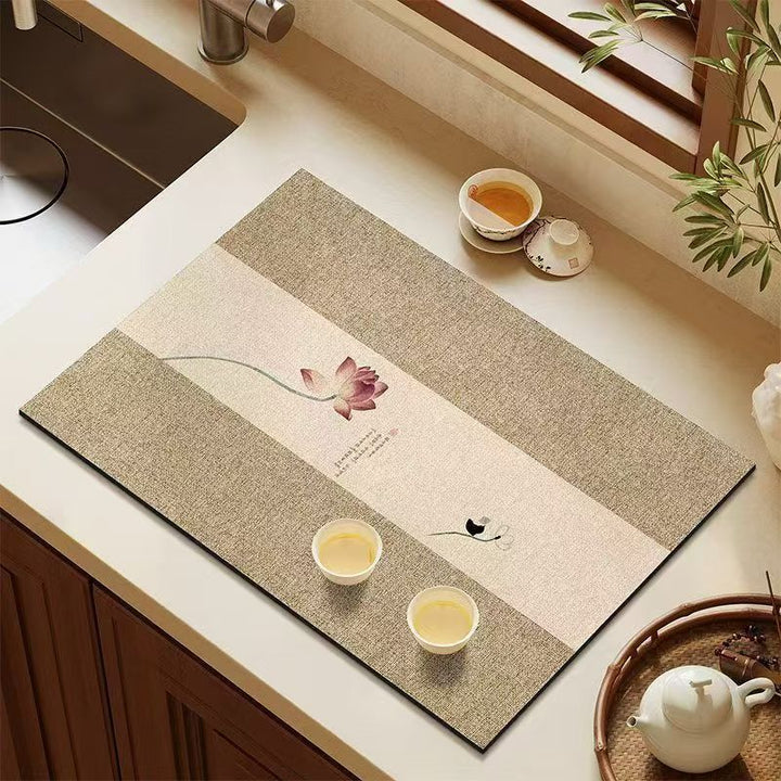 Elegant Natural Fiber Kitchen Mat