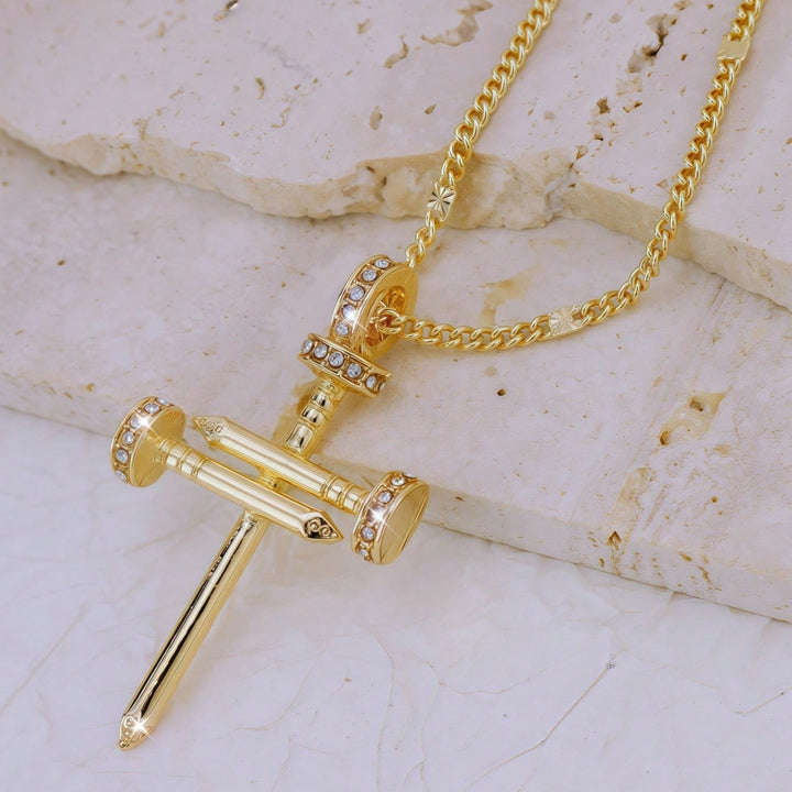 Luxurious Gemstone Embellished Cross Pendant Necklace Kalsten