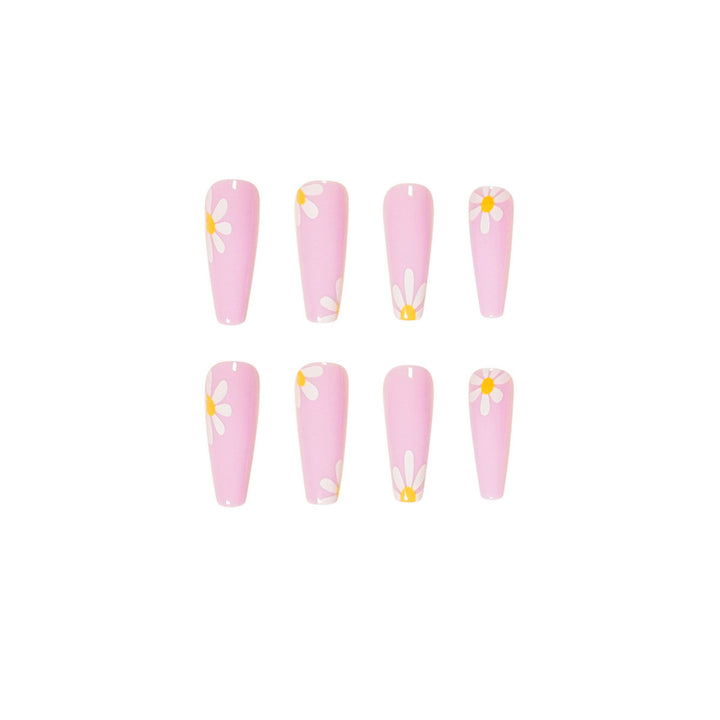 Artistic acrylic nails with flower decoration Kalsten
