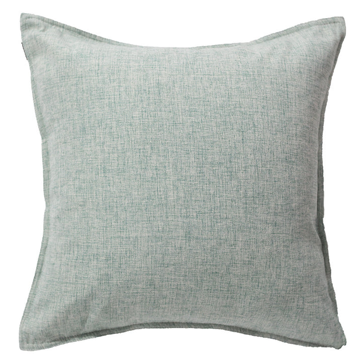 Square decorative cushion cover in linen look with fine texture and concealed zipper