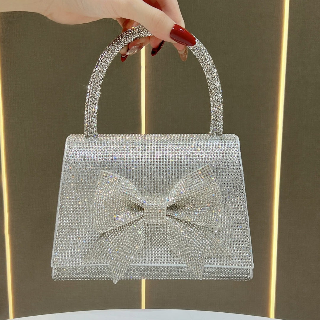 Crystal Bow-Accented Evening Handbag