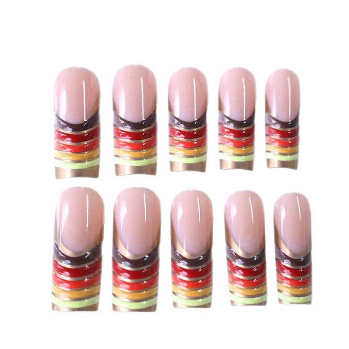 Artistic French Tip Nail Set Kalsten
