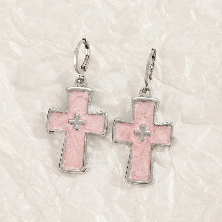 Heart-Inspired Cross Dangle Earrings Kalsten
