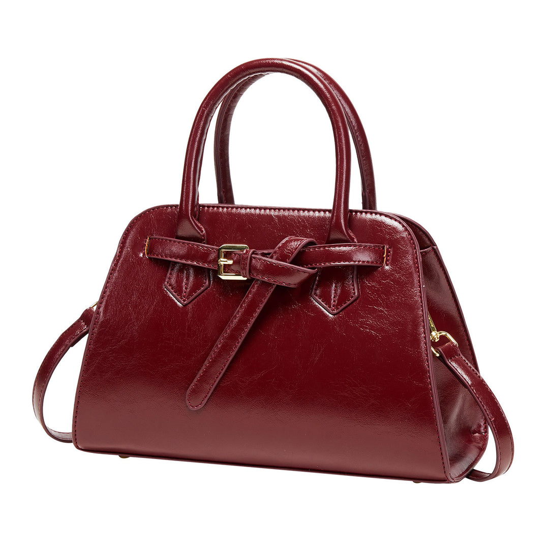 Elegant Leather Handheld Satchel