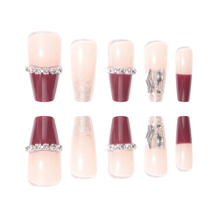 Rhinestone-Embellished Stiletto Press-On Nails Kalsten 1789085992
