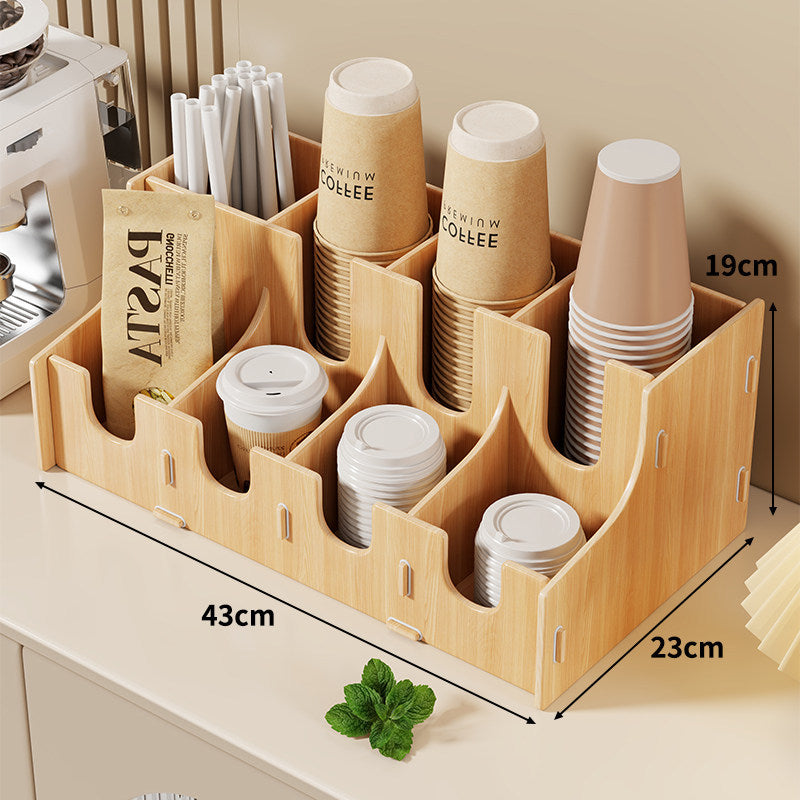 Multi-Tier Countertop Coffee Station Organizer with Modular Dividers