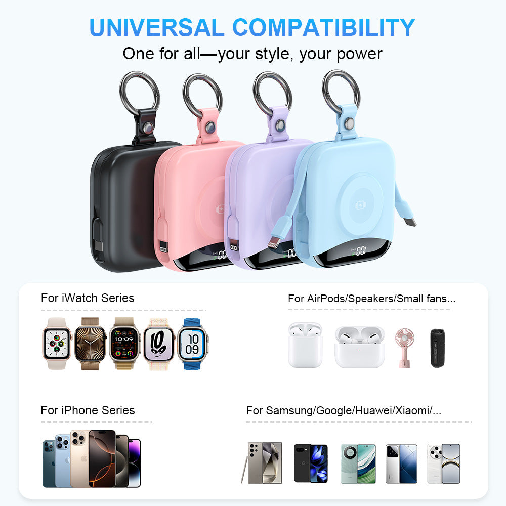 Portable inductive charger with integrated battery and LCD display Kalsten
