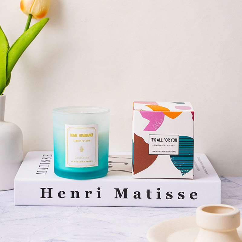 Aromatic Gemstone-Top Frosted Glass Jar Candle