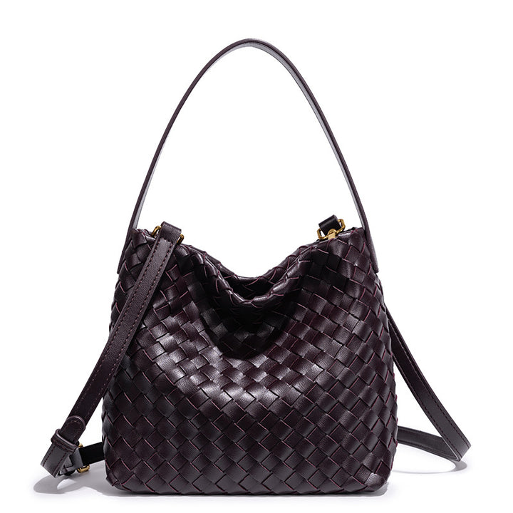 Elegant Woven Leather Shoulder Bag Kalsten