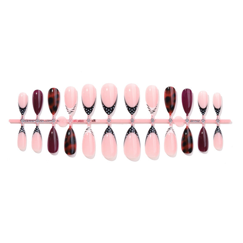 Premium Decorative Press-On Nail Set with Unique Geometric Patterns Kalsten
