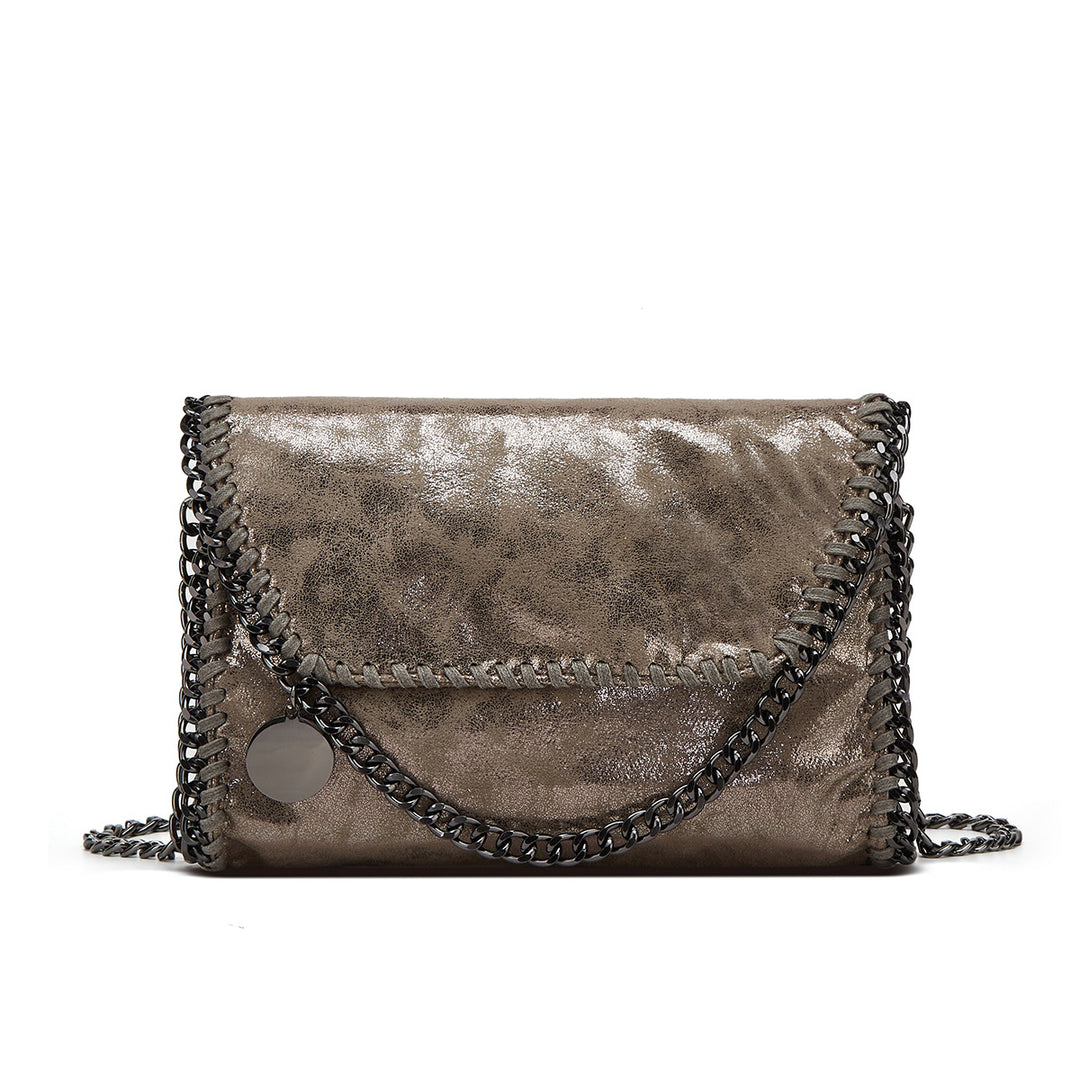 Elegant Chain-Trimmed Clutch Bag