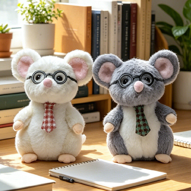 Kawaii Hedgehog Plush Collectible with Embroidered Cherry Accent and Soft Faux‑Fur Back Kalsten