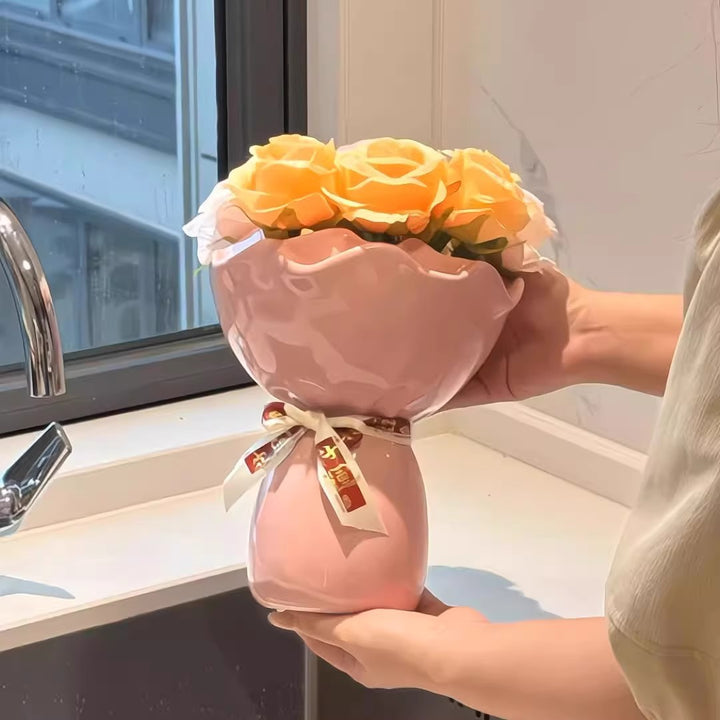 Decorative Floral Shaped Vase for Home Decor