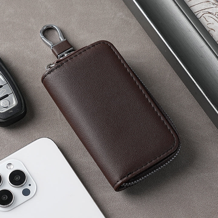Compact Leather Keychain Wallet