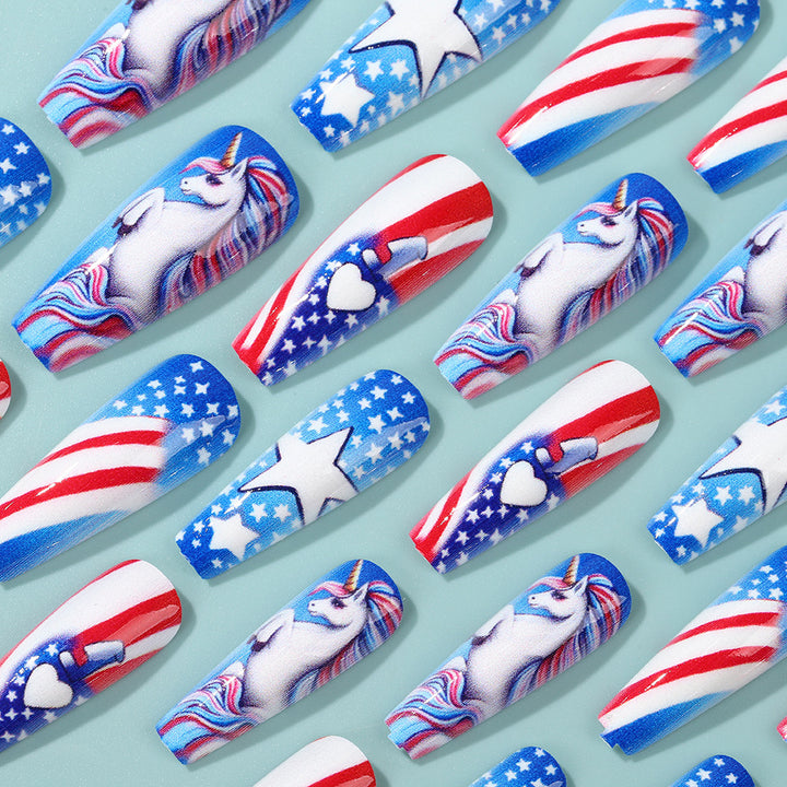 Creative nail art with patriotic designs Kalsten