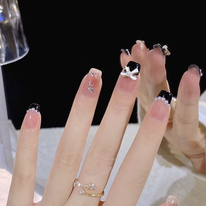 Premium Rhinestone-Embellished Press-On Nail Art Kalsten