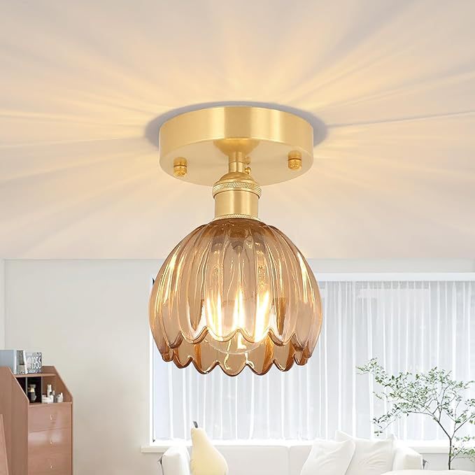 Elegant Glass Flush Mount Ceiling Light