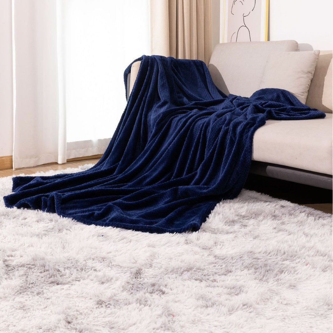 Luxurious Waffle Knit Throw Blanket