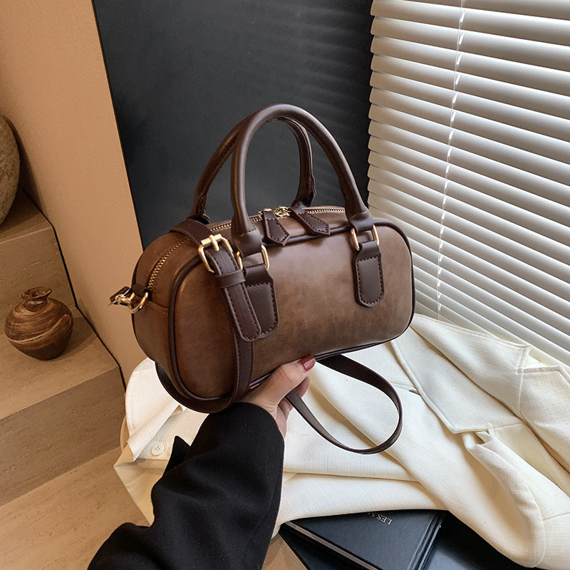 Compact Leather Handheld Satchel Kalsten