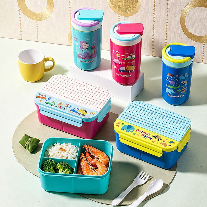 Multi-Compartment Fun-Themed Lunch Box