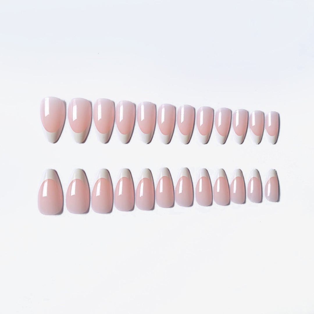 Elegant French Tip Acrylic Nail Art Set  1790958235