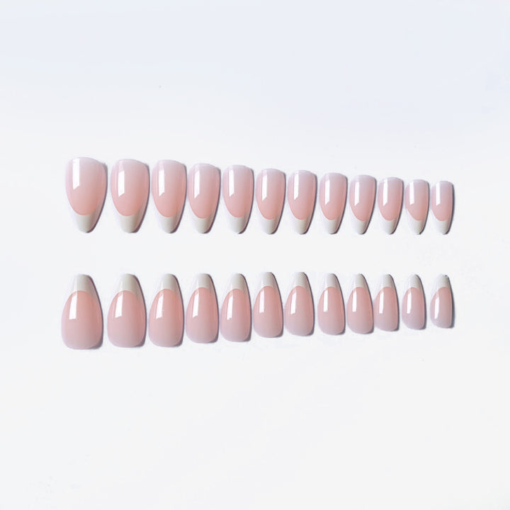 Elegant French Tip Acrylic Nail Art Set  1790958235