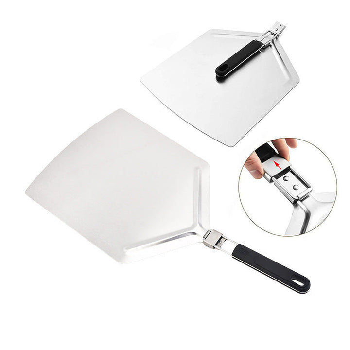 long-handled perforated pizza peel set with wooden handle stainless steel cutter and triangle server Kalsten