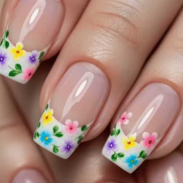 Floral Themed Press-On Nail Enhancements Kalsten
