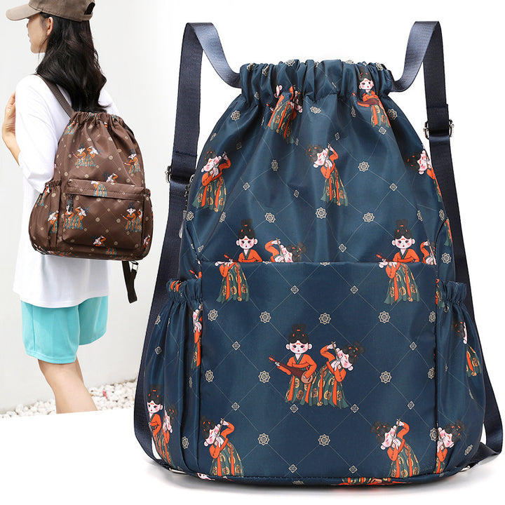 Fun Cartoon Print Drawstring Backpack Kalsten