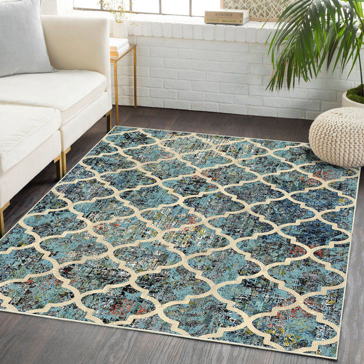 Geometric Pattern Area Rug Kalsten