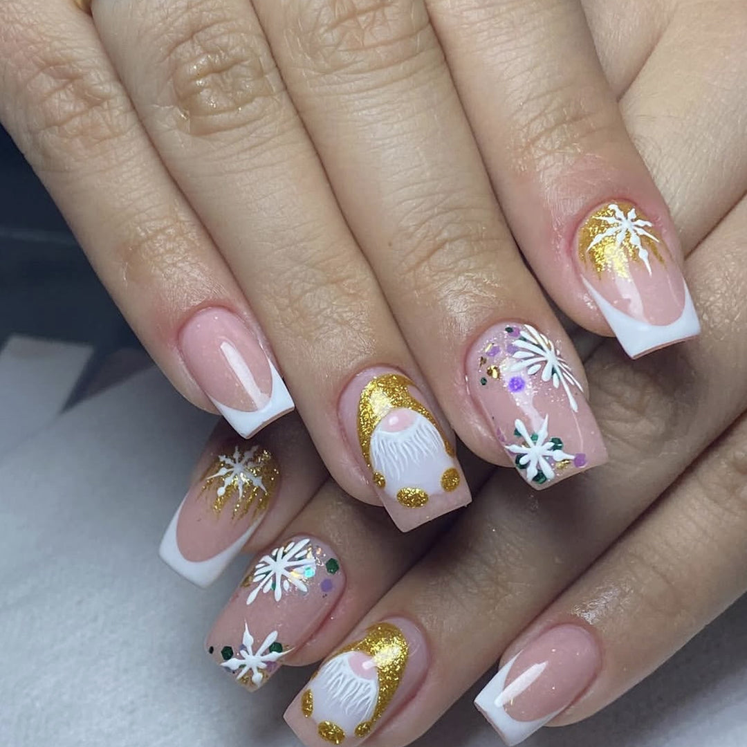 Decorative Holiday-Themed Acrylic Nail Art Extensions Kalsten