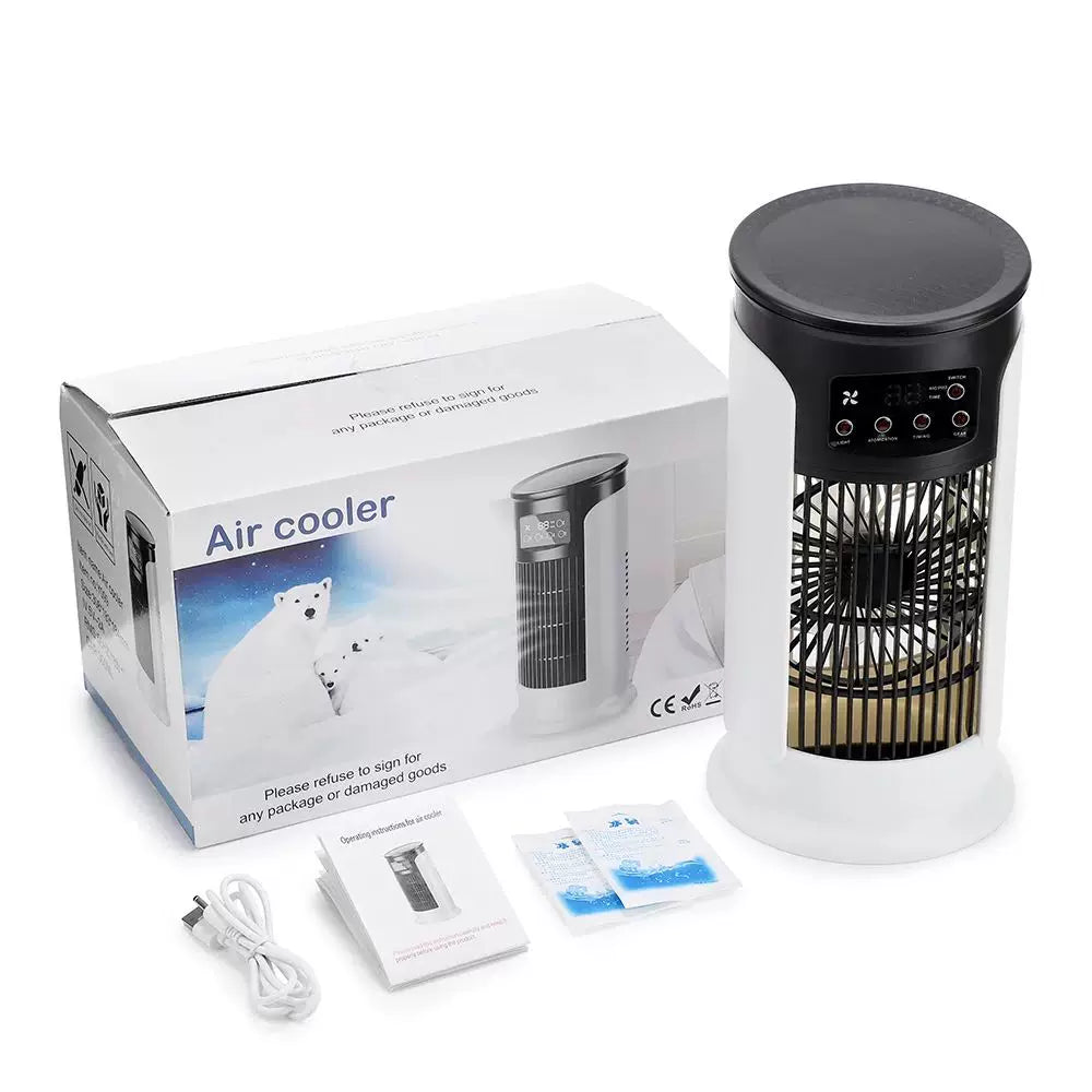 Unisex one size compact personal evaporative tower cooler with refillable cooling packs, whisper-quiet fan and touch control Kalsten
