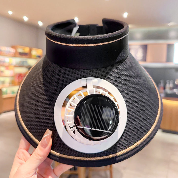 Bbreathable sun hat with two integrated mini fans, wide brim and adjustable chin strap Kalsten