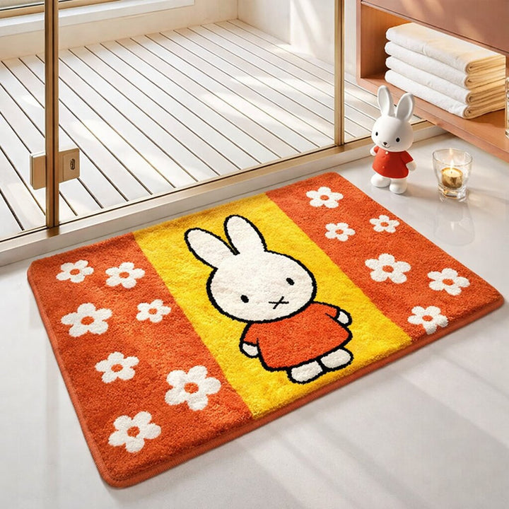 Playful Cartoon Bunny Bath Mat Kalsten