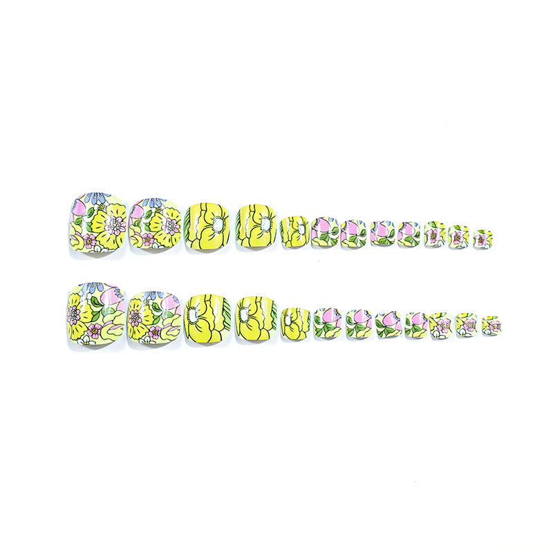 Floral Pedicure Nail Art Kalsten