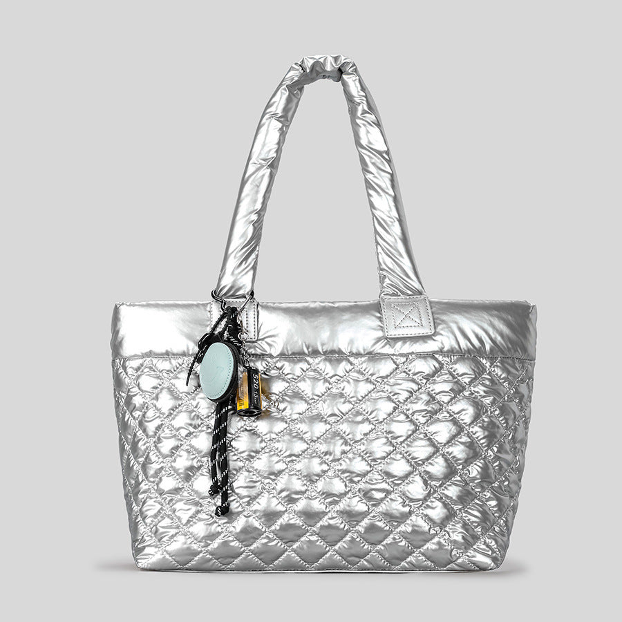 Quilted Nylon Tote Bag