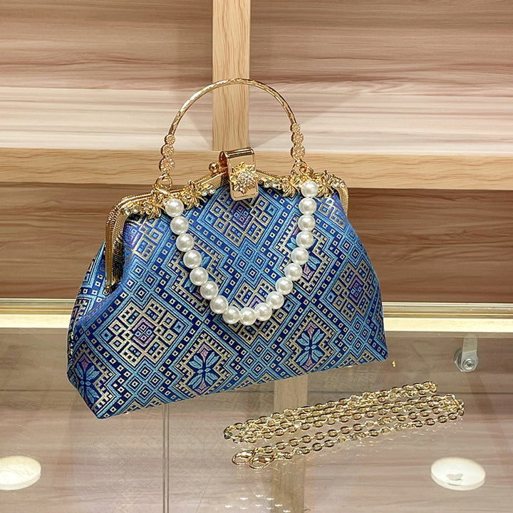 Elegant Pearl-Embellished Handbag