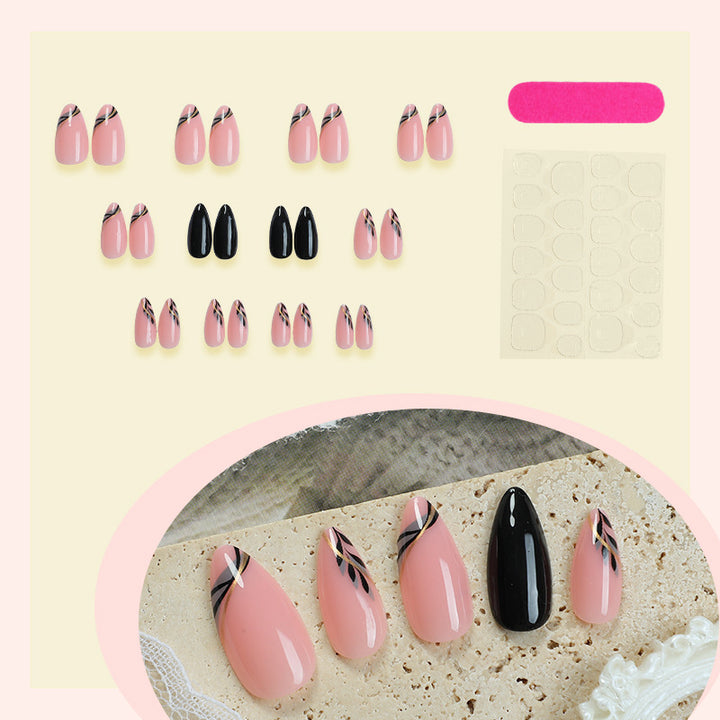 Decorative Press-On Nail Set with Elegant Designs Kalsten