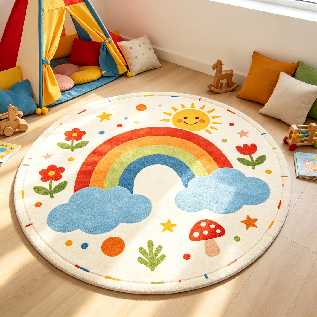 Bunny-Themed Round Area Rug