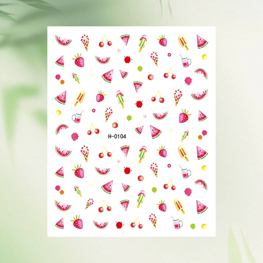 Tropical Fruit-Themed Nail Art Sticker Set