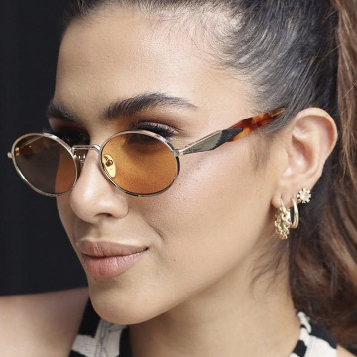 Women's designer sunglasses with unique oval frame and luxurious accents Kalsten